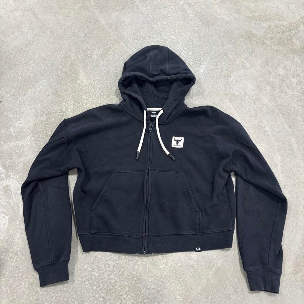 Under Armour Project Rock Y2K Black Zip-Up Hoodie Size XS